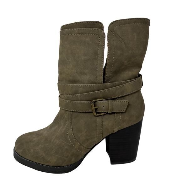 Qupid Convertible Tapestry Ankle Boots Women SZ 7 Block Heel Tapestry Boho Chic - Picture 7 of 13